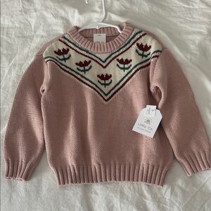 Little Co. Pink Floral Kids Sweater